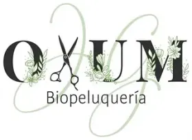 Un logotipo para una peluquería con tijeras y flores.