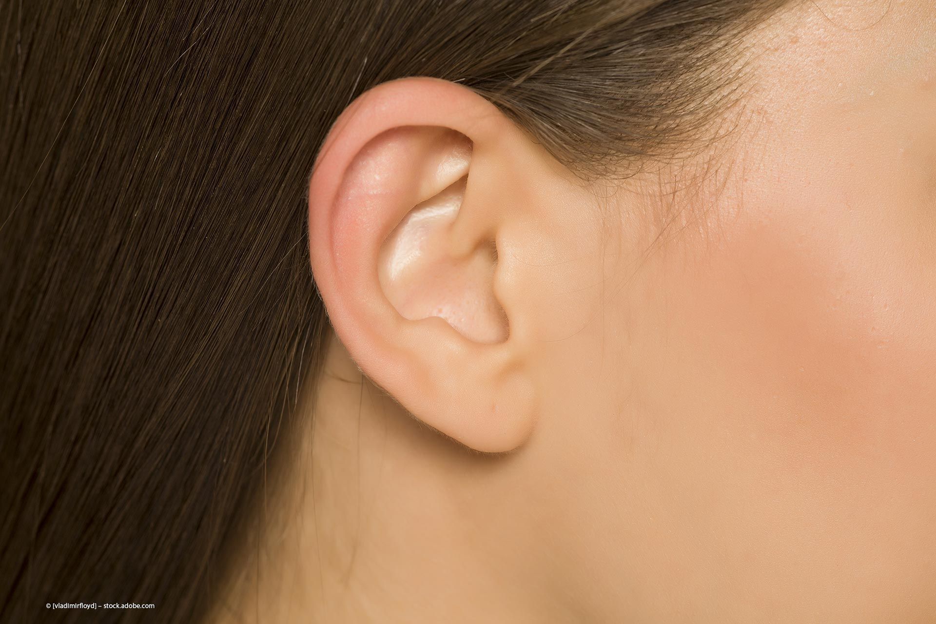 Detailaufnahme einer Untersuchung des Ohr