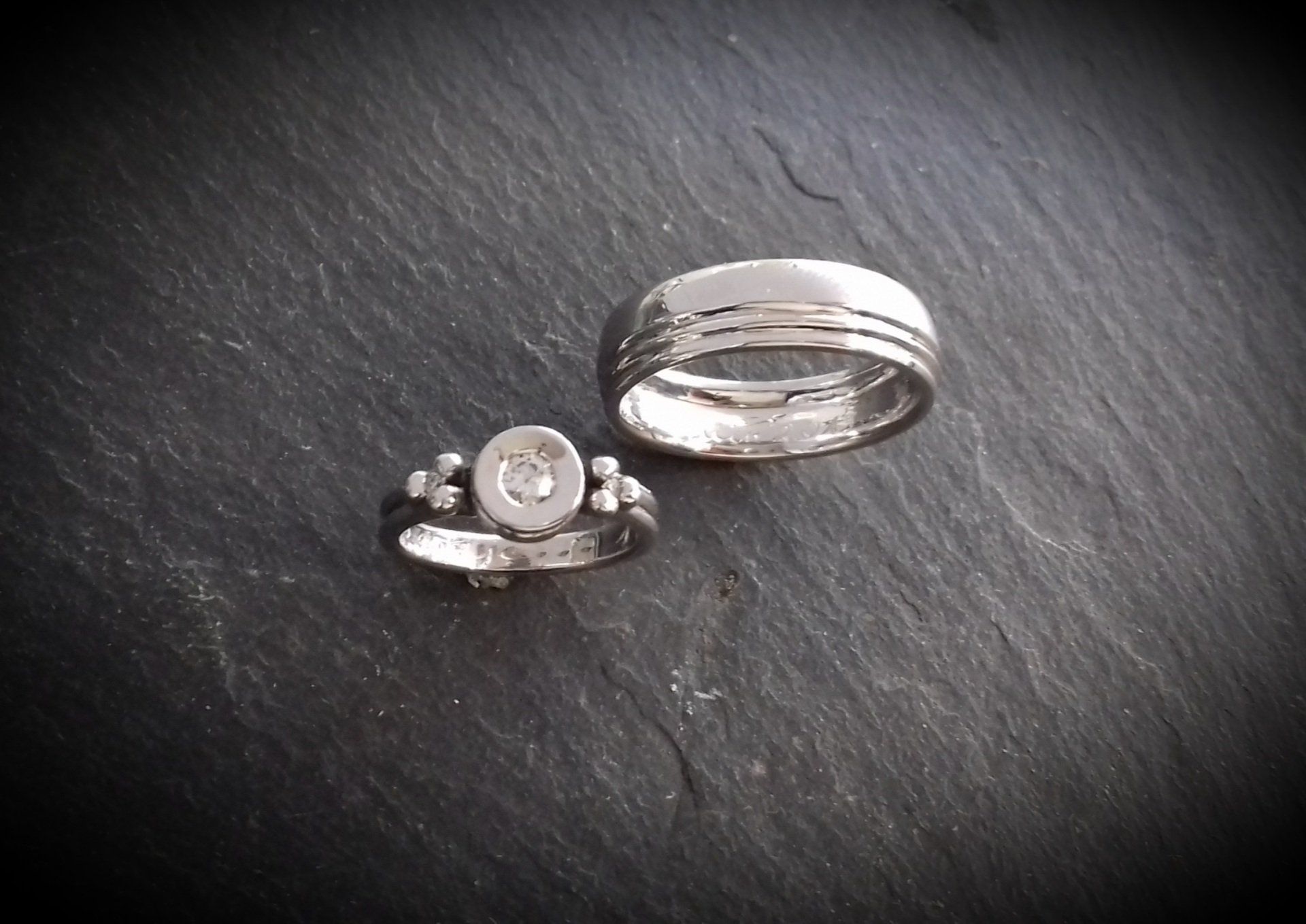 Bague et anneau en argent