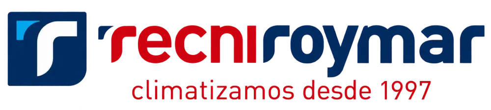 Logo de Tecnoroymar en azul y rojo con el lema «climatizamos desde 1997»