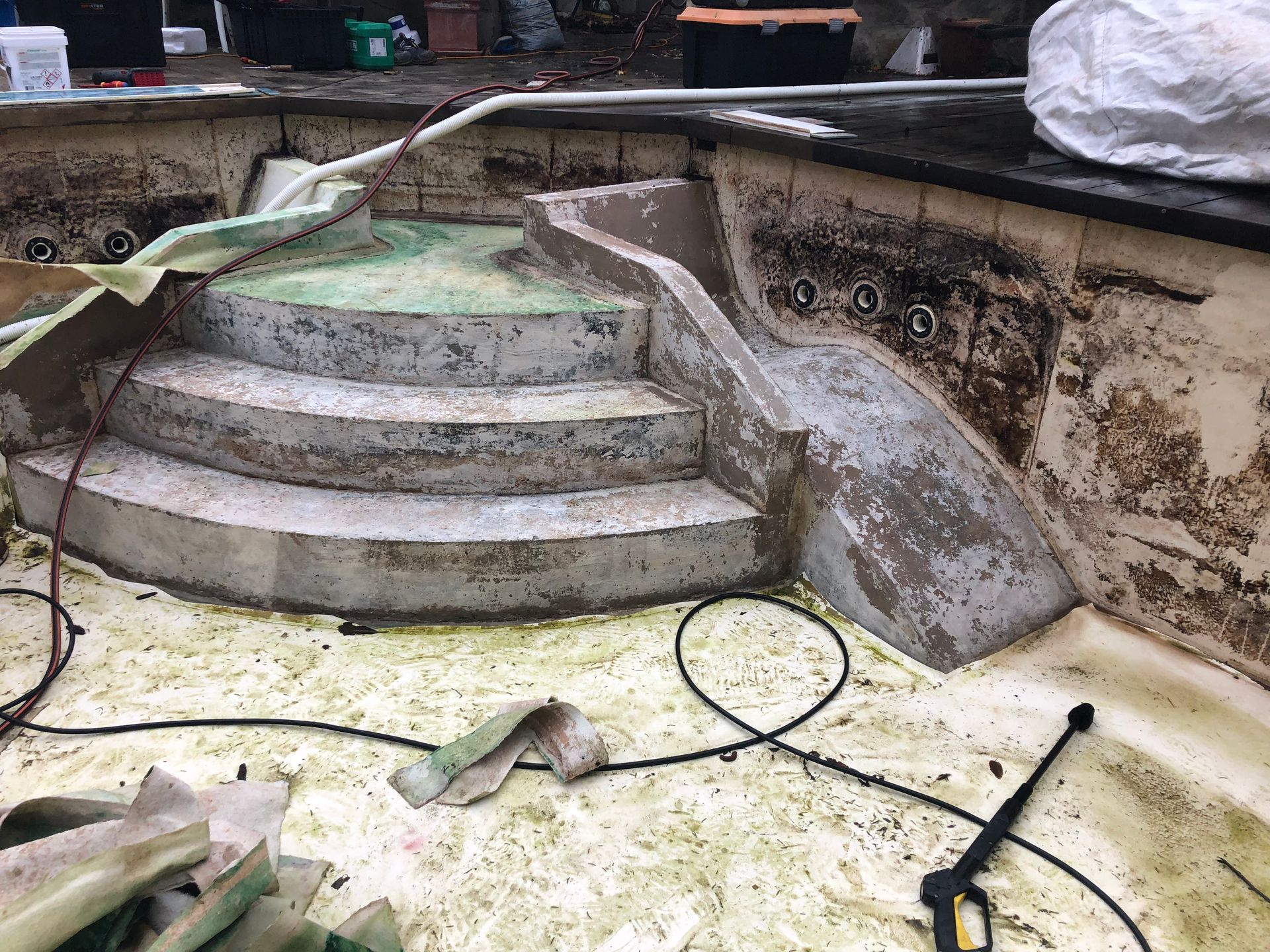 Rénovation d'une piscine - avant