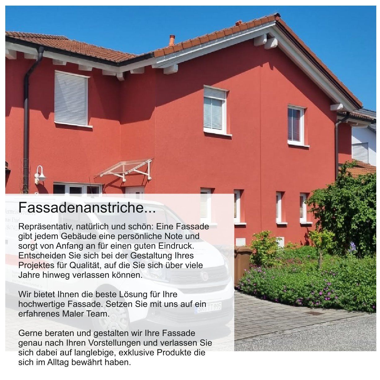 Haus mit rot gestrichener Fassade