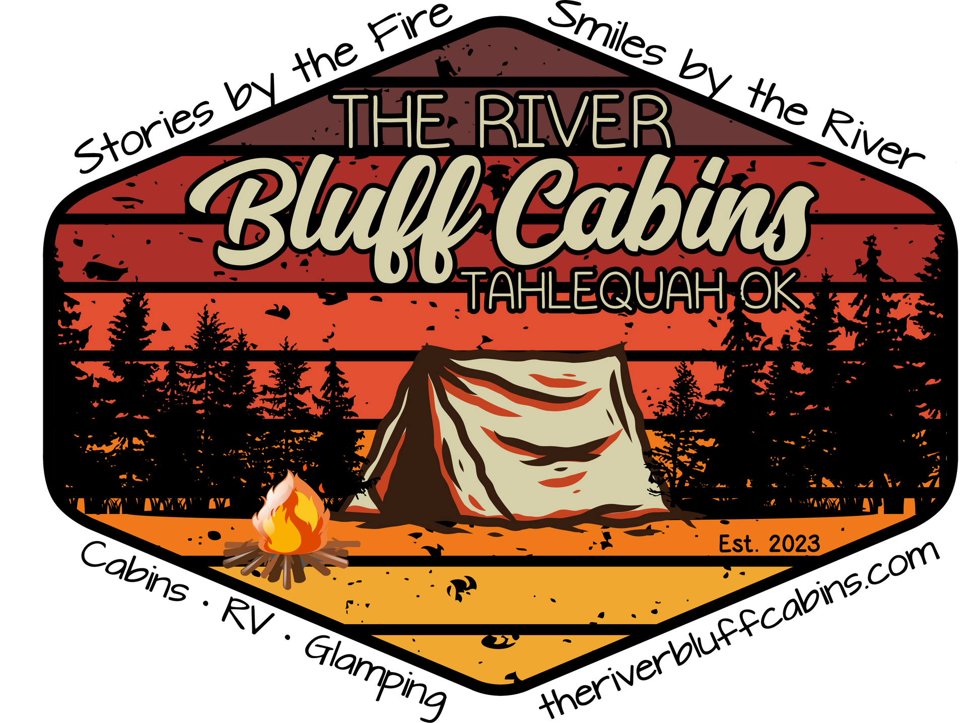 The River Bluff Cabins logo