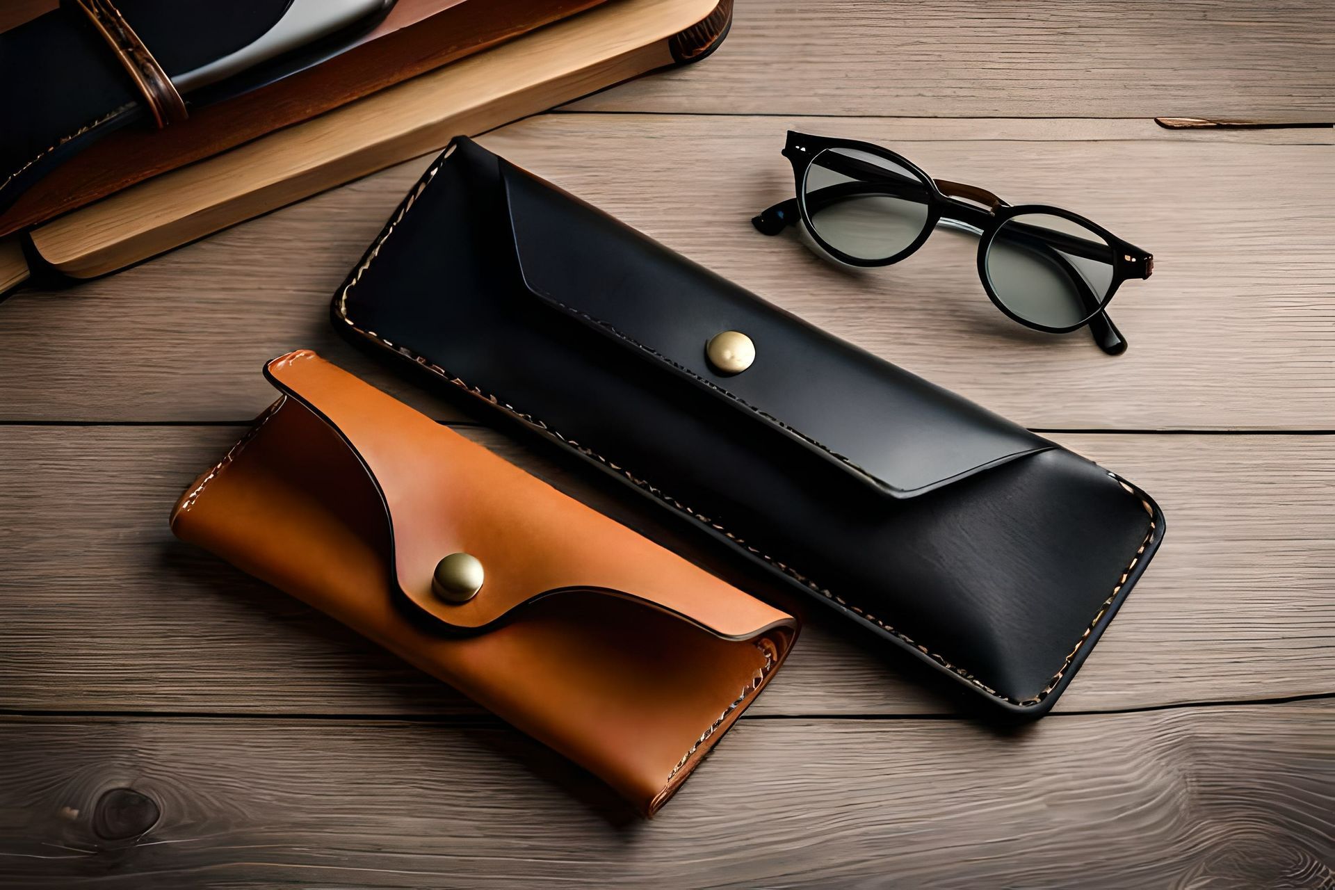 Étuis en cuir pour lentilles de contact
