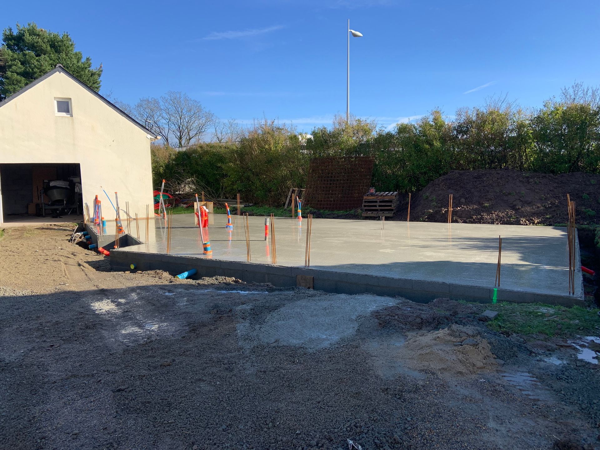 Création de dalle en béton pour agrandissement