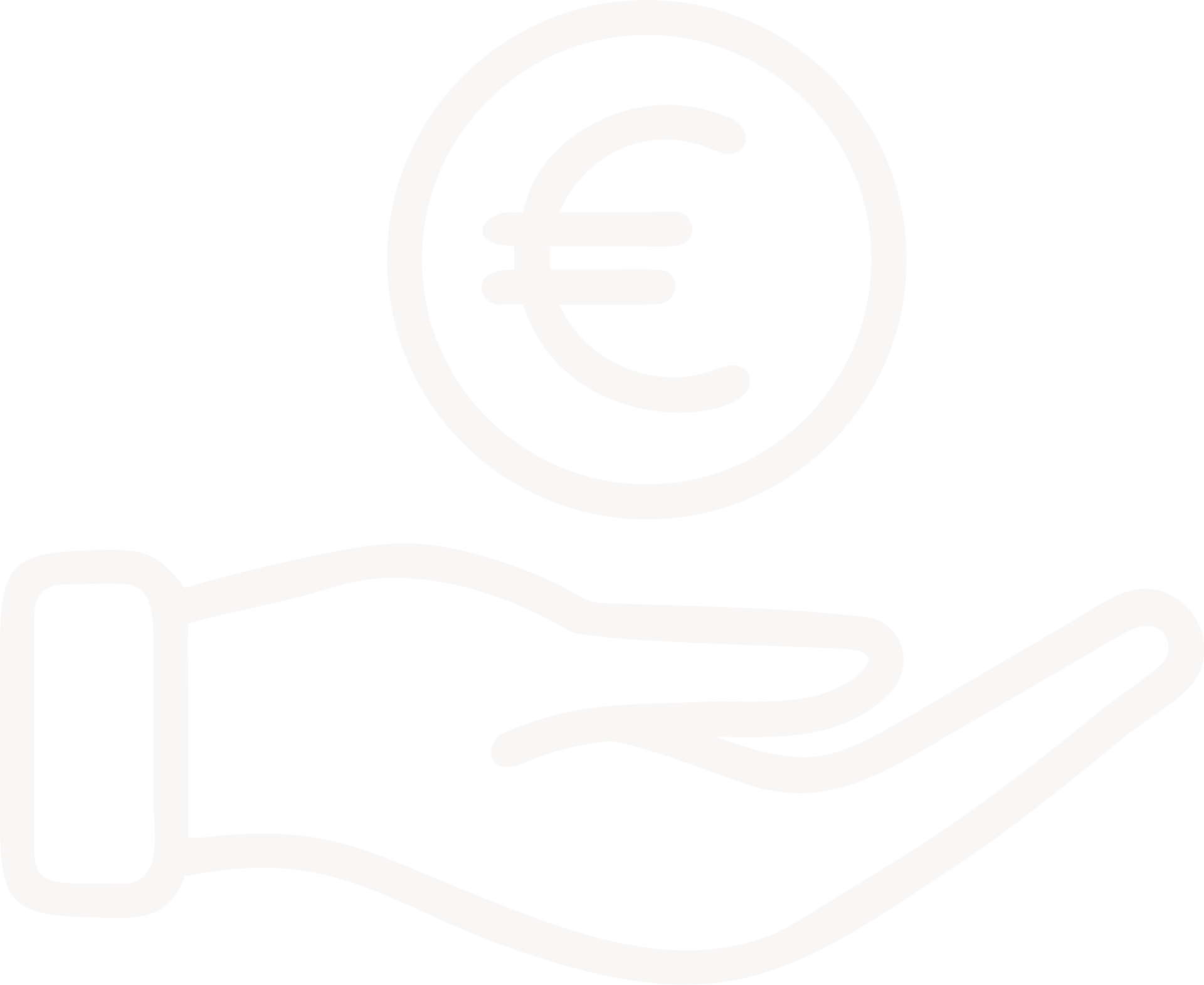 Une main sous une pièce d'Euro.