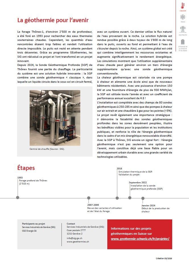 Article Geothermie Suisse en Français - verso