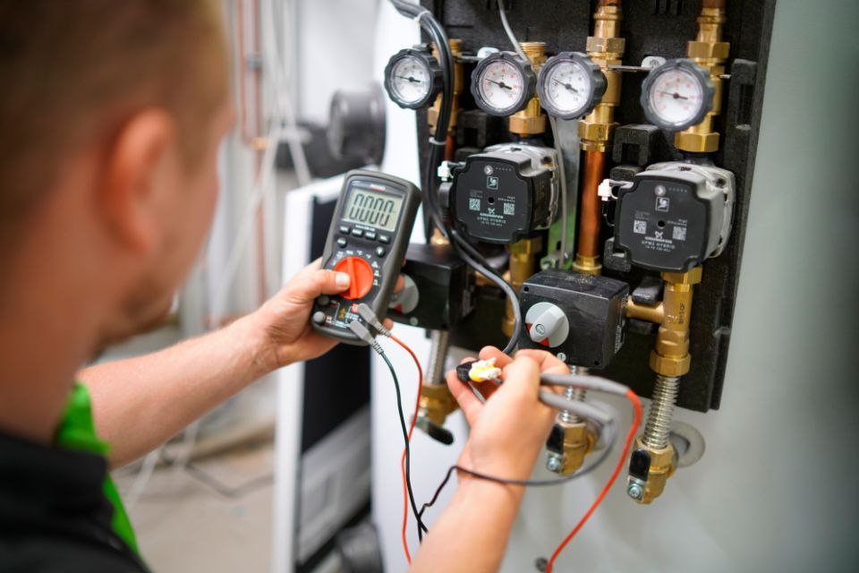 Überprüfung von Heizungstechnik mit einem Gerät