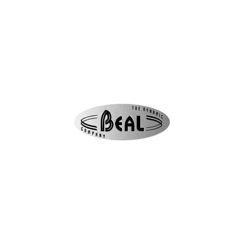 Logotipo de Beal en blanco y negro, con un emblema ovalado estilizado y texto.
