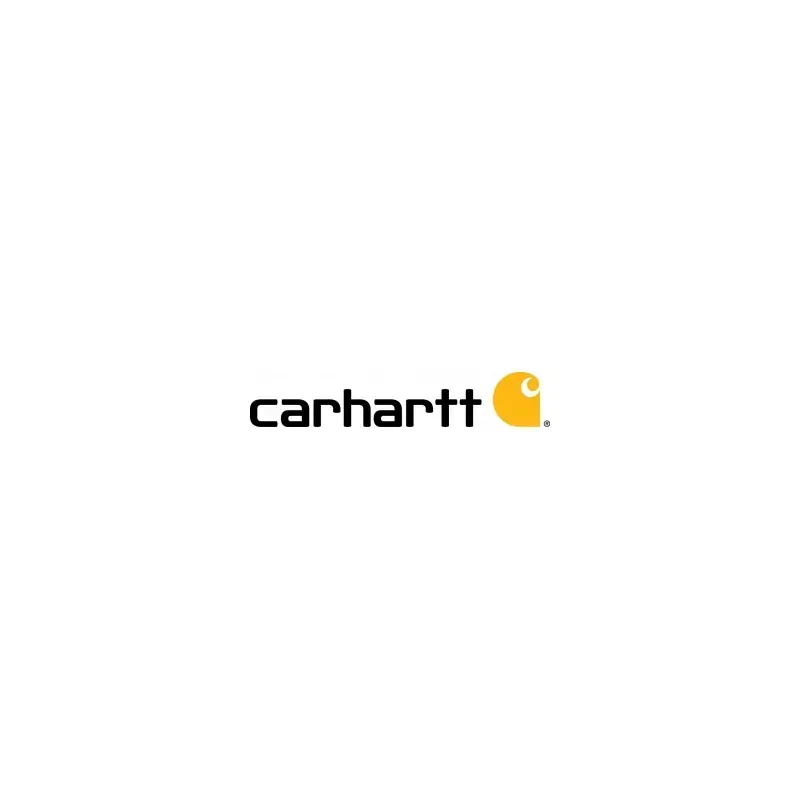 Logotipo de Carhartt en negro y naranja sobre fondo blanco.