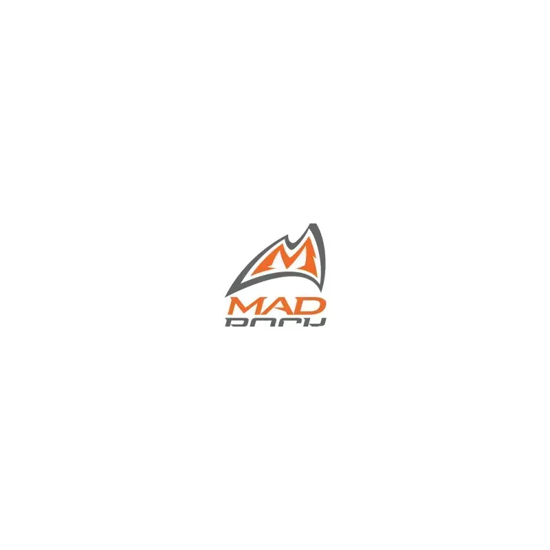 Logotipo de MAD DRFT en naranja y gris sobre fondo blanco.
