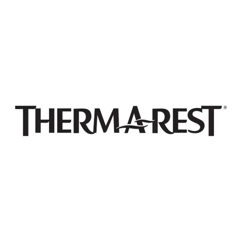 Logotipo de Therm-a-Rest en texto negro sobre fondo blanco.