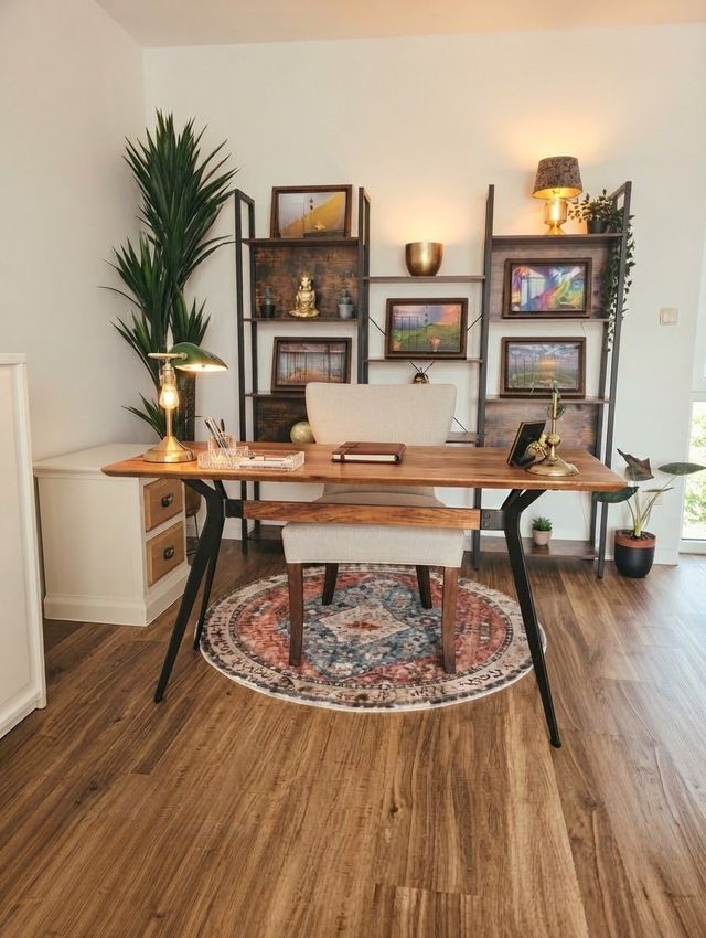 Arbeitsplatz mit Schreibtisch – Ferienwohnung ALLROOM Unterschleißheim
