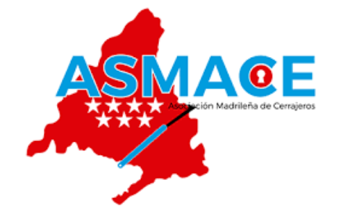 Un logotipo para Asmace con un mapa y una llave.