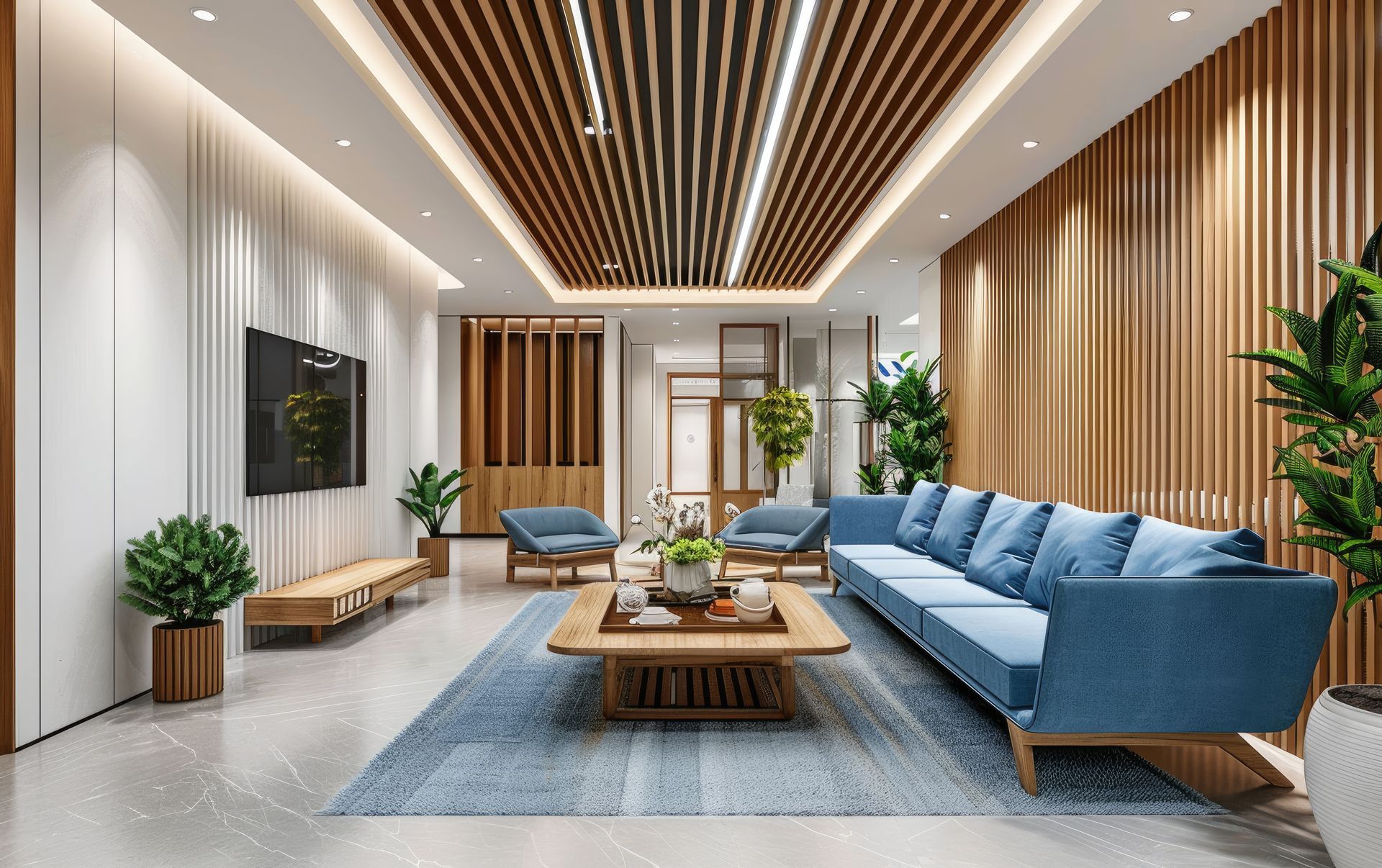 Éclairages LED dans un salon