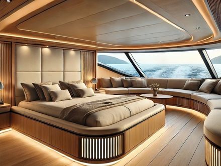 Hay una cama grande en el medio de la habitación.