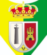 Escudo: Fondo amarillo y verde, escudo coronado con pilar y torre.