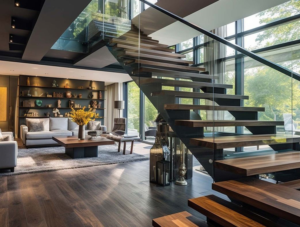 Escalier dans une maison contemporaine 