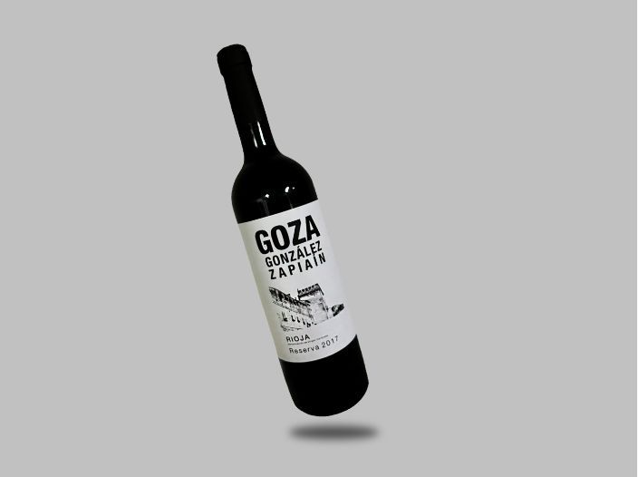 Una botella de vino goza flota en el aire.