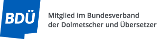 Mitglied im Bundesverband der Dolmetscher und Übersetzer (BDÜ)