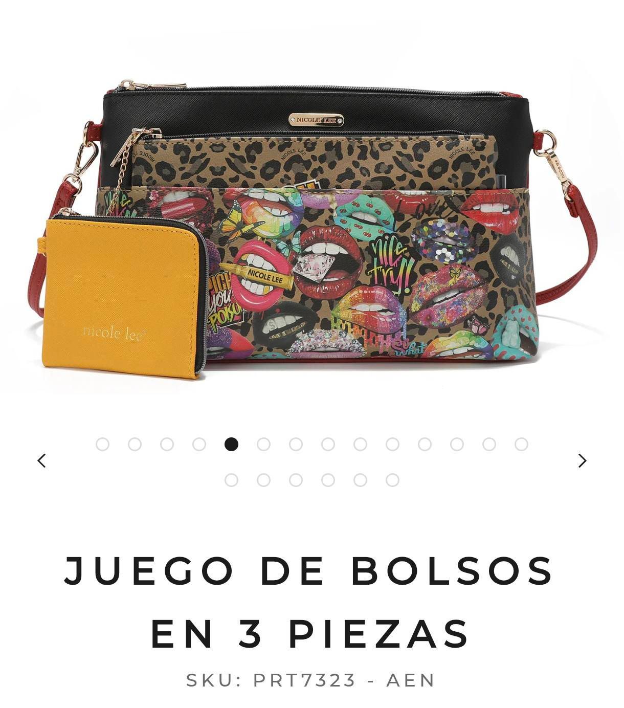 A picture of a purse that says juego de bolsos en 3 piezas
