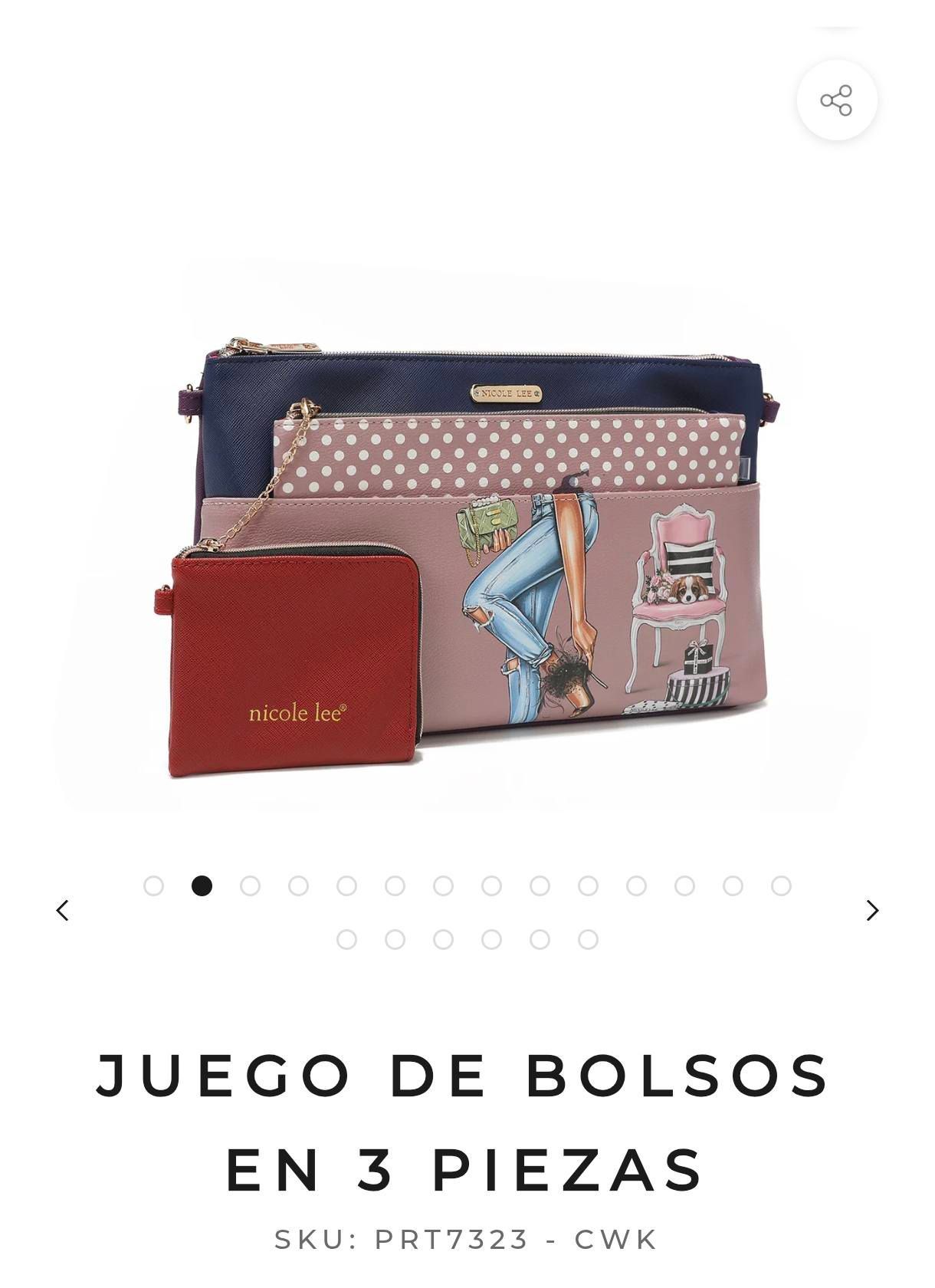 A picture of a purse that says juego de bolsos en 3 piezas