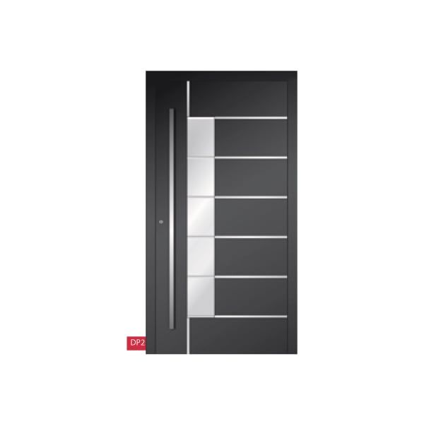 Porte d'entrée noire en aluminium 3