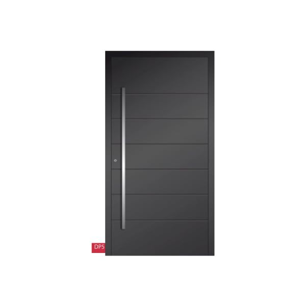 Porte d'entrée noire en aluminium 2