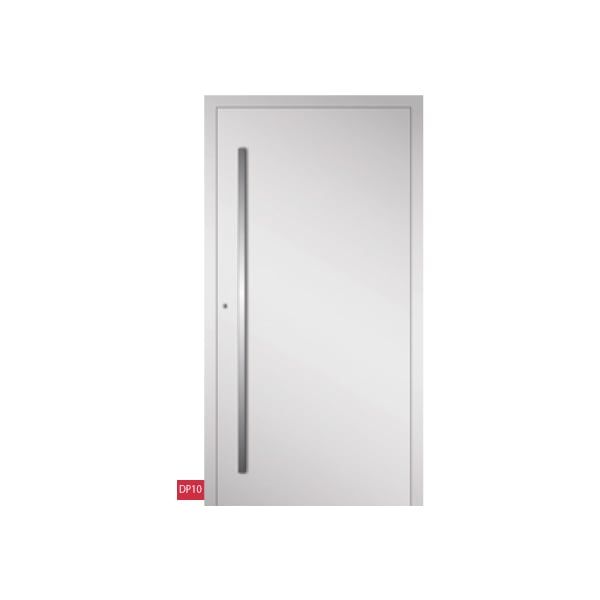 Porte d'entrée grise en aluminium 2