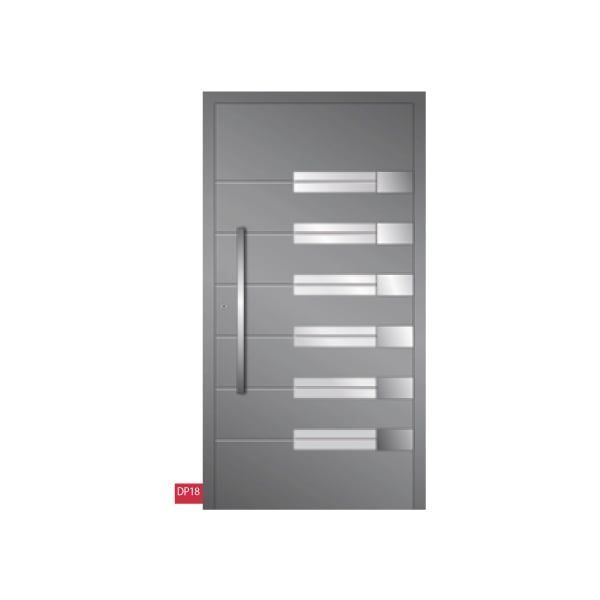 Porte d'entrée claire en aluminium 