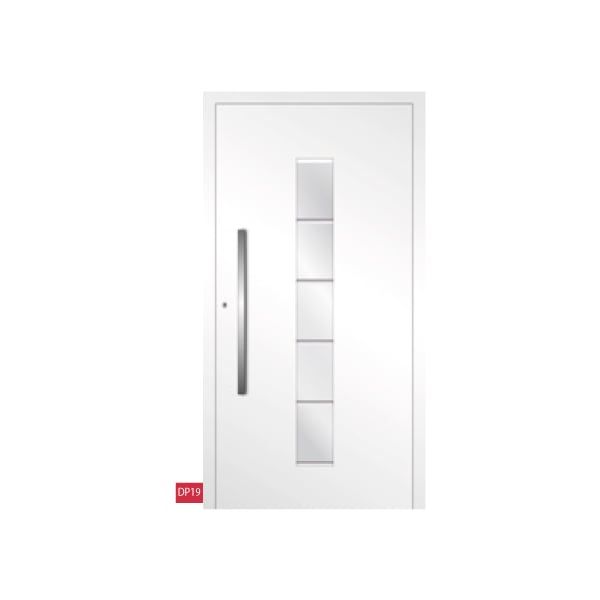 Porte d'entrée claire en aluminium