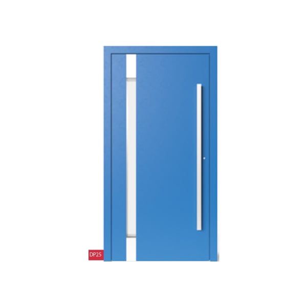Porte d'entrée aluminium bleue