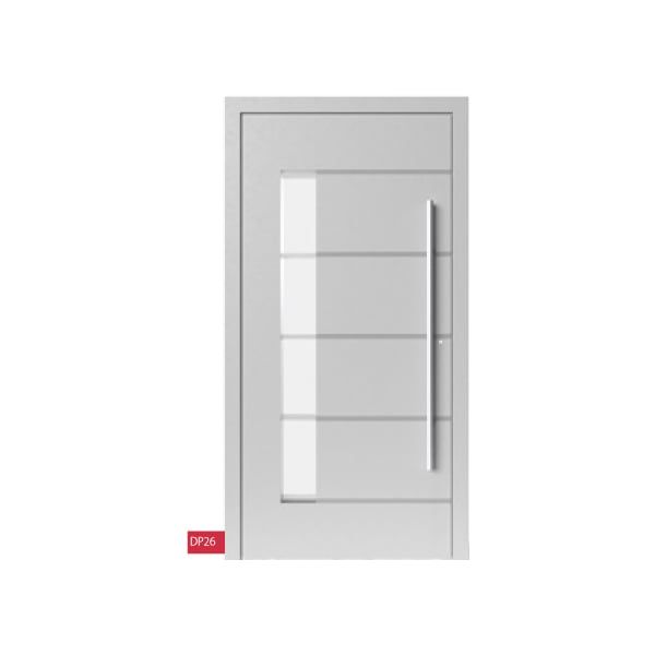 Porte d'entrée aluminium grise