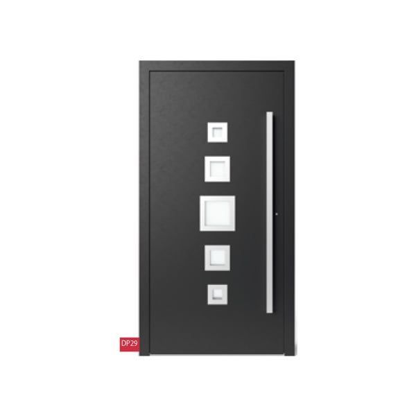 Porte d'entrée anthracite en aluminium