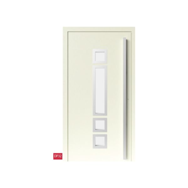 Porte d'entrée blanche en aluminium 4