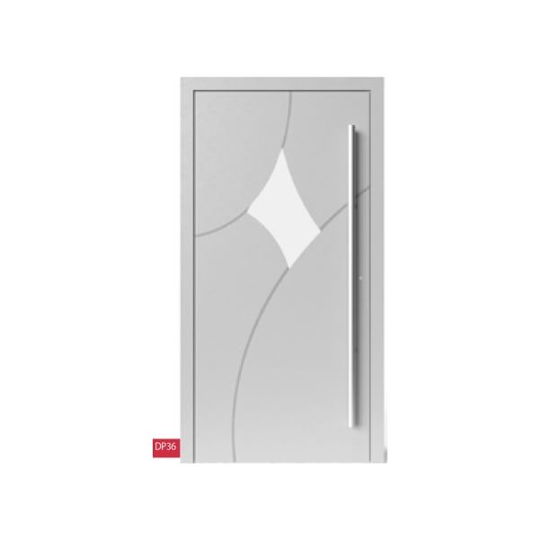 Porte d'entrée grise en aluminium 3