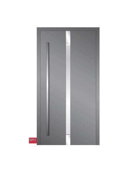 Porte d'entrée gris foncé en aluminium