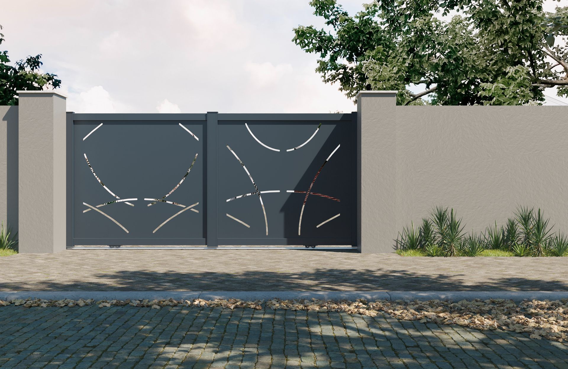 Portail battant Dijon Panneau Geo