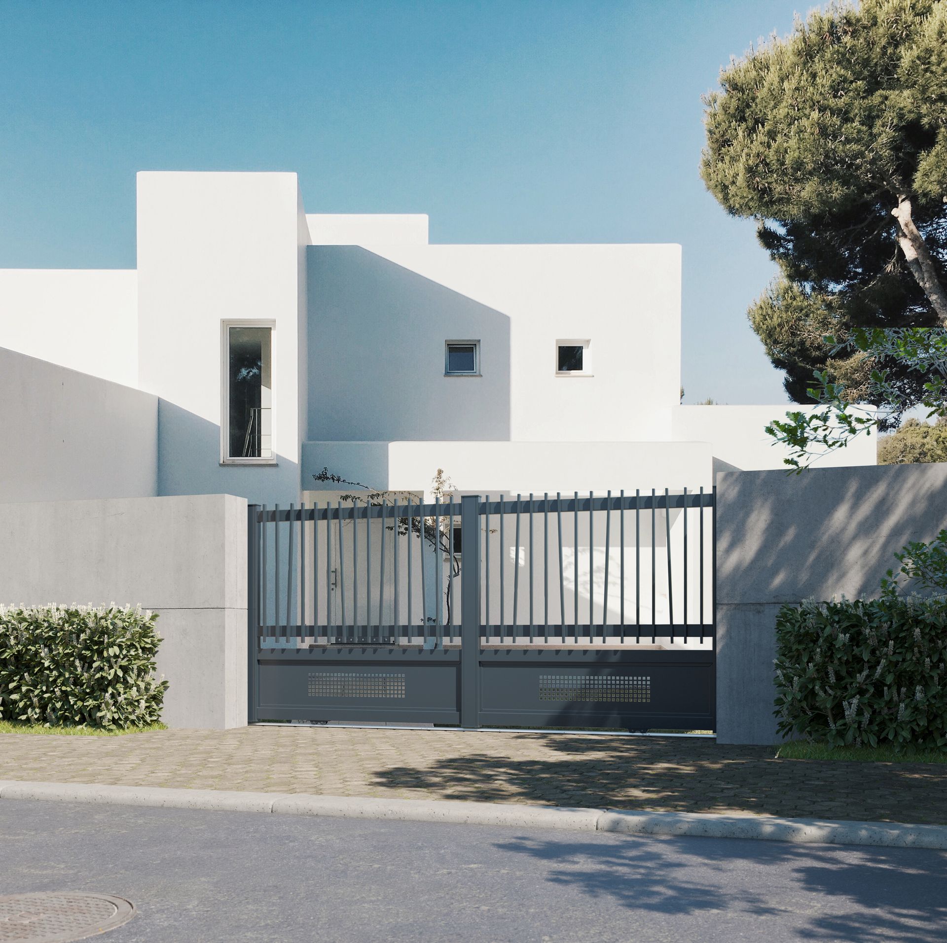 Portail battant Neo Vision Horizontal blanc