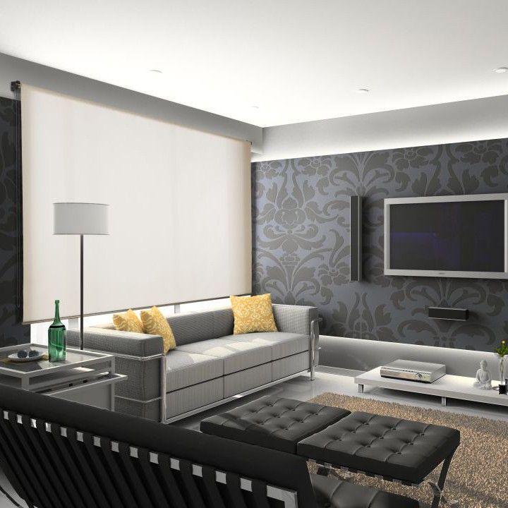 Store à enroulement sur une grande fenêtre