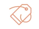 Un dibujo lineal de una etiqueta con una cuerda atada a ella.