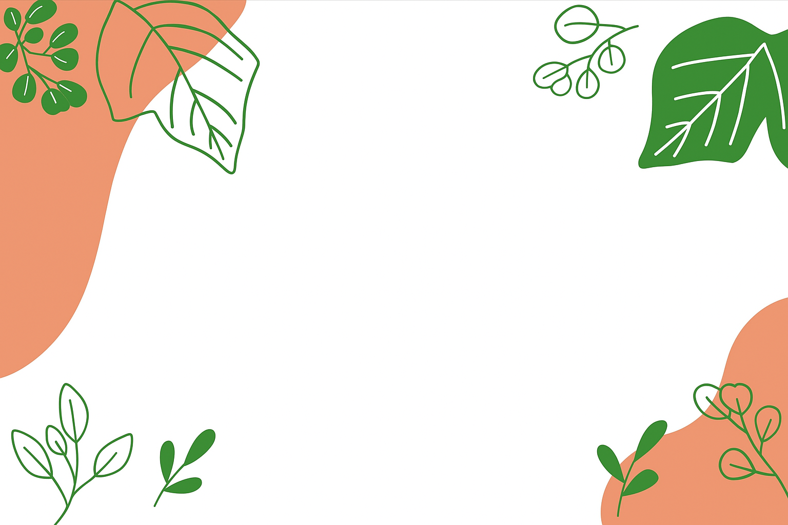 Un fondo blanco con hojas y ramas.
