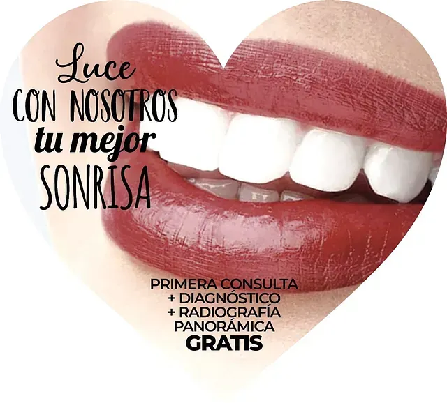 A heart shaped advertisement for luce con nosotros tu mejor sonrisa