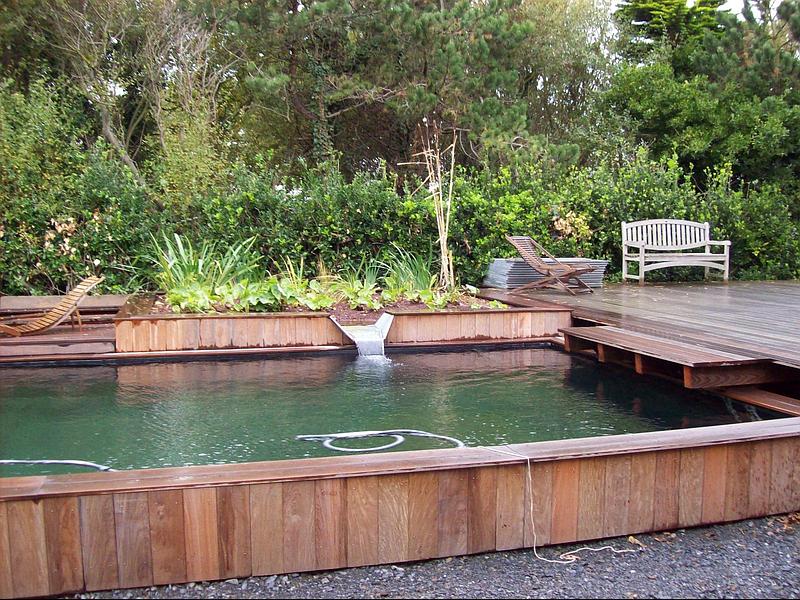Jardin zen avec grand bassin