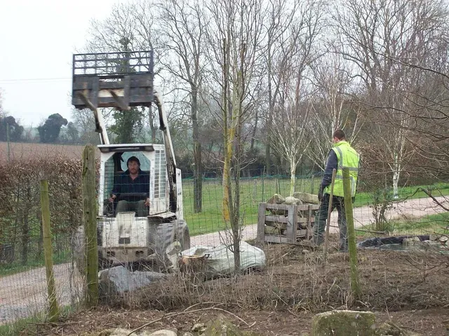 Chantier de création de jardin