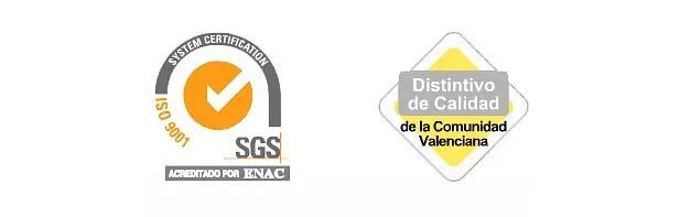Dos logotipos sobre un fondo blanco, uno de los cuales es sgs