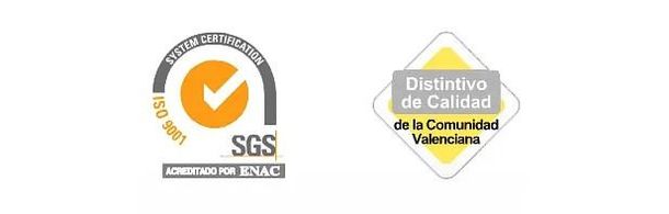 Dos logotipos sobre un fondo blanco, uno de los cuales es sgs