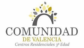 Logo: "Comunidad de Valencia" with an arch and leaves above. Text: "Centros Residenciales 3a Edad".