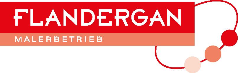 A red and orange logo for flandergan malerbetrieb