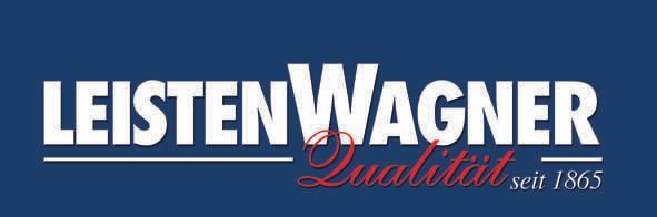 Ein blau-weißes Logo für Leisten Wagner